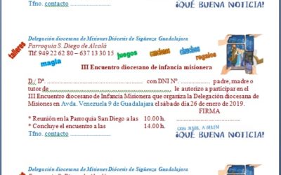 Inscripción y autorización III Encuentro diocesano de Infancia Misionera
